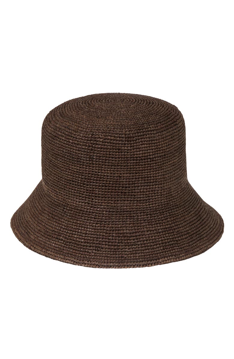 Lack of Color The Inca Raffia Bucket Hat, Main, color, Coco