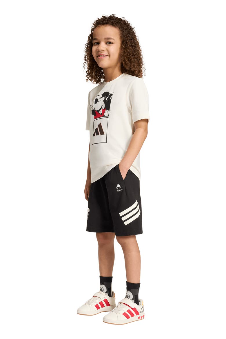 x Disney Kids' Mickey Mouse Graphic T-Shirt & Shorts Set, Alternate, color, OFF WHITE/ BLACK