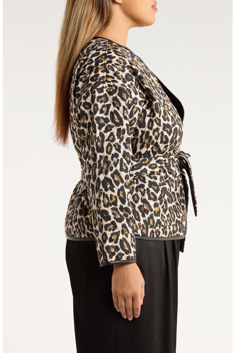 Reversible Leopard Print Quilted Jacket, Alternate, color, NATURAL LEOPARD