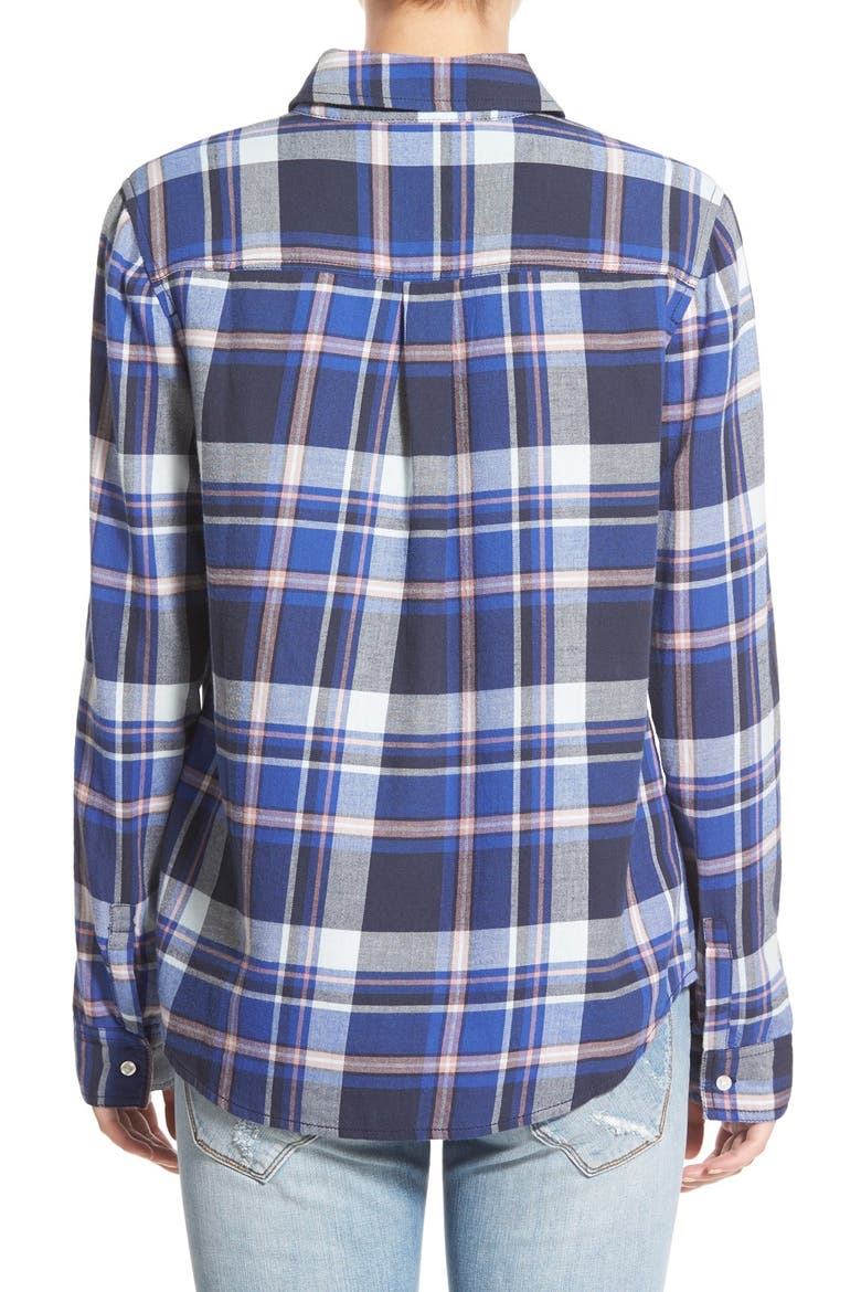 Plaid Flannel Shirt, Alternate, color, BLUE MARINE JENNA PLAID