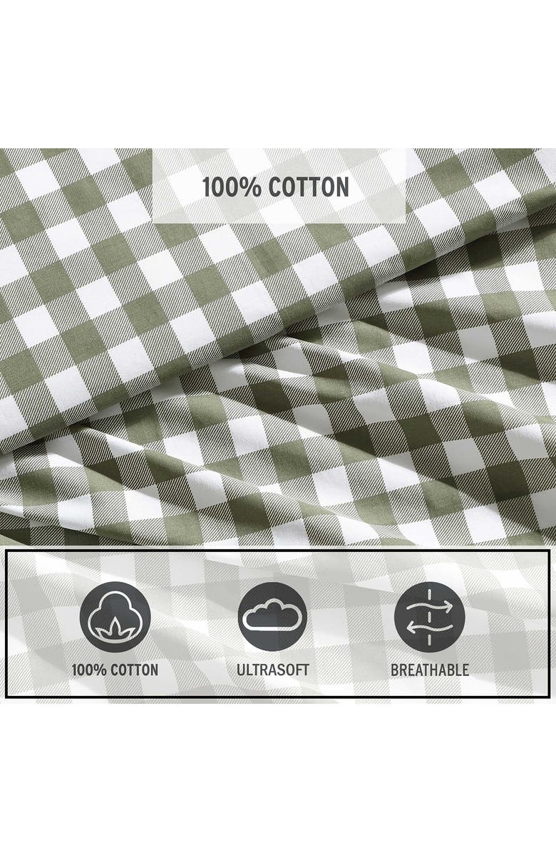 Eddie Bauer Preston Check Cotton Percale Sheet Set, Alternate, color, Green Multi