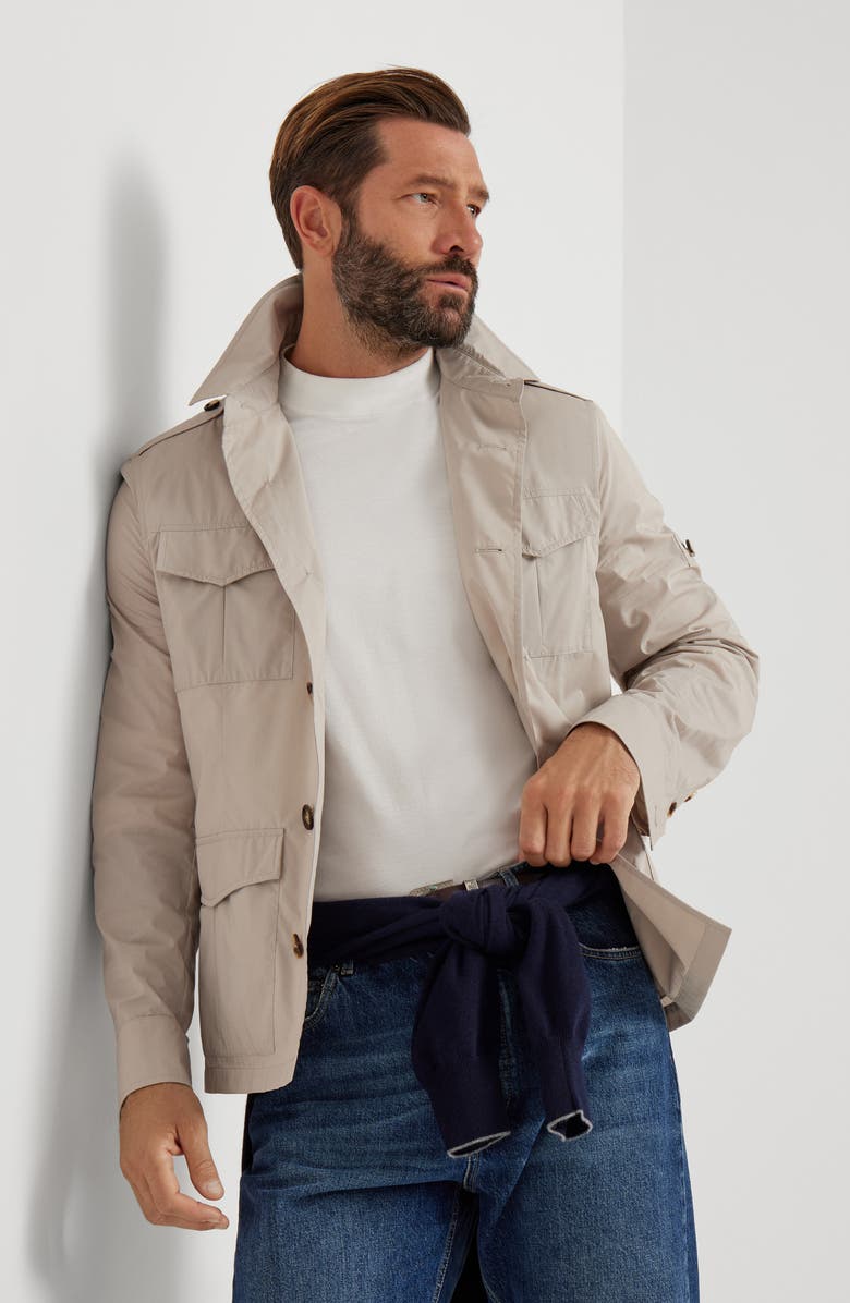 Brunello Cucinelli Unlined safari jacket, Alternate, color, Cool Beige