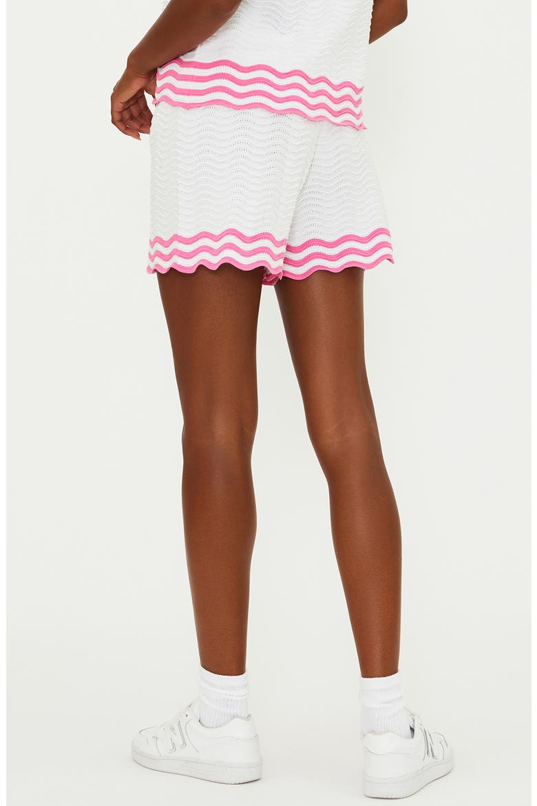 Wavy Stripe Cover-Up Shorts, Alternate, color, STRAWBERRY/ WHITE