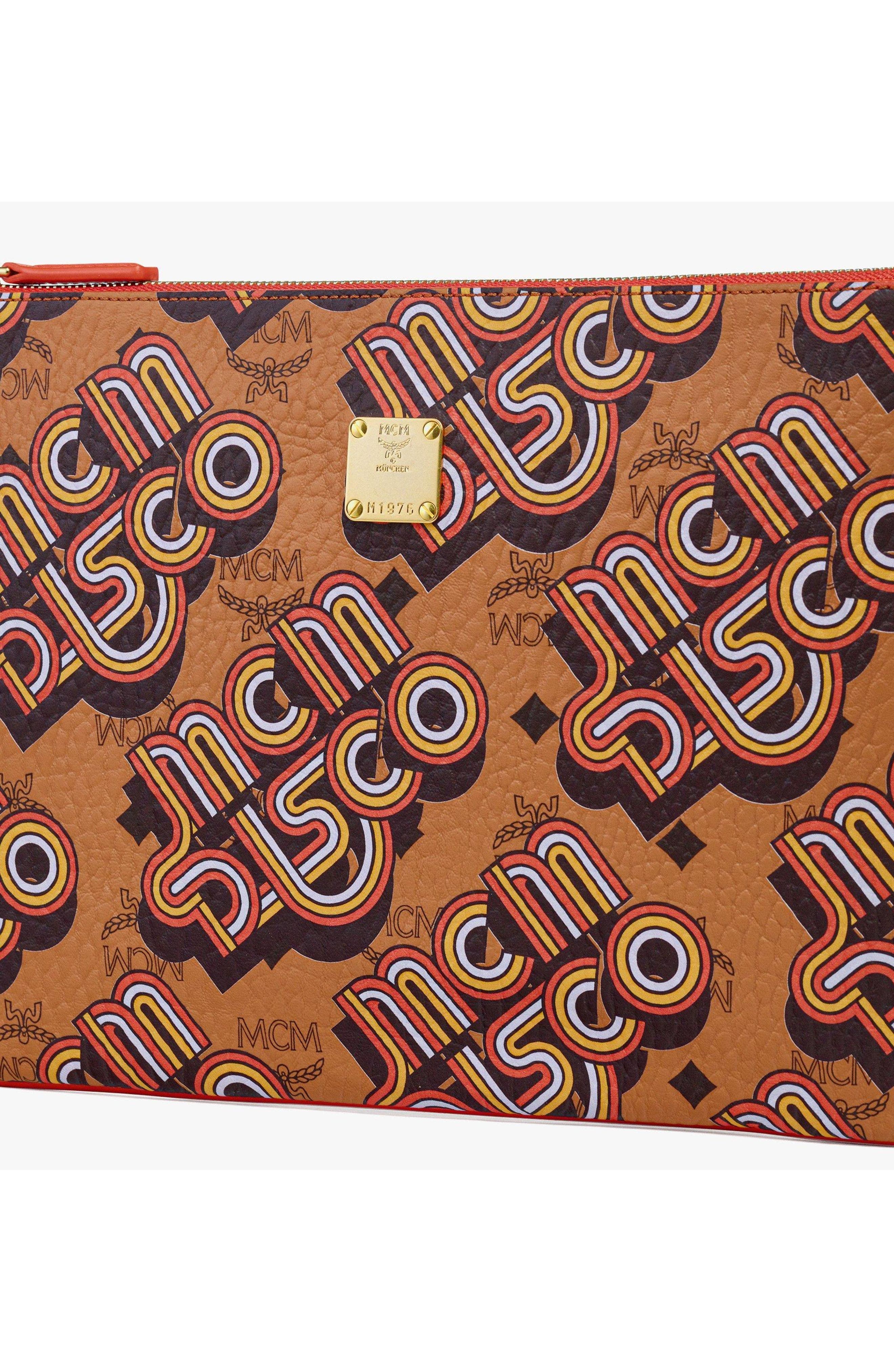 Aren Crossbody Pouch in Disco Visetos, Alternate, color, Cognac