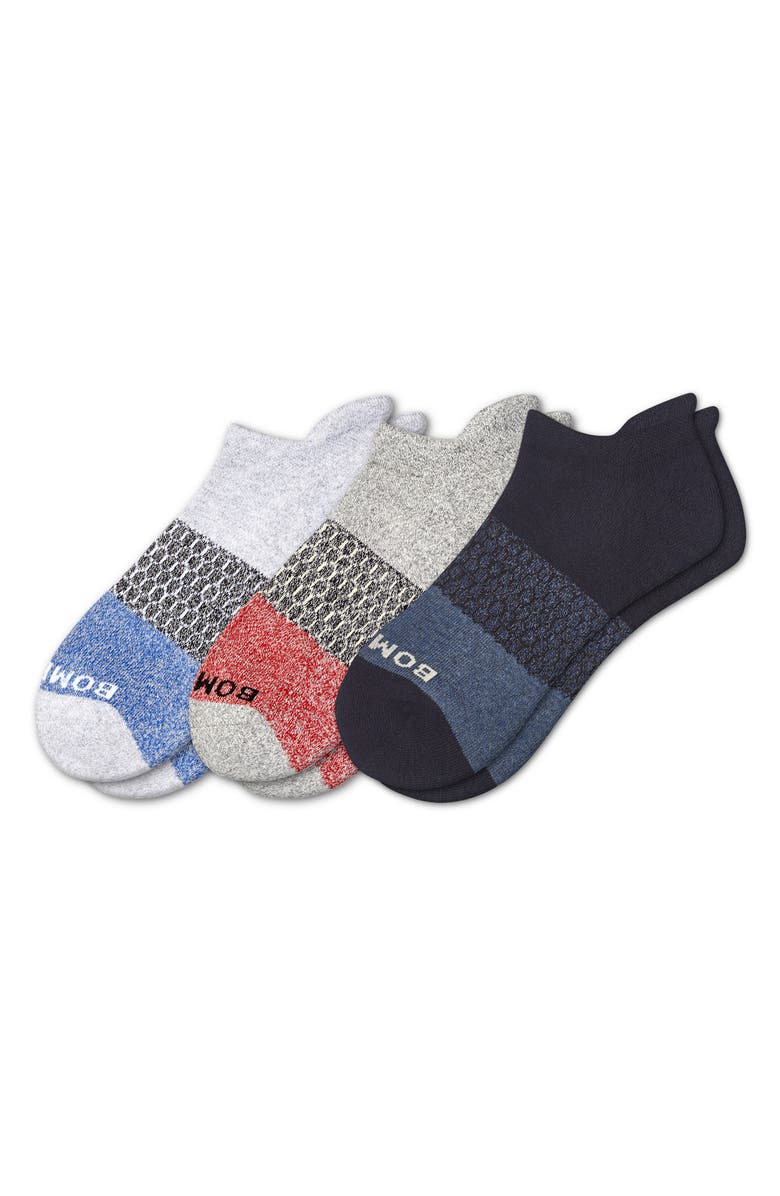 Bombas Assorted 3-Pack Tri Block Ankle Socks, Main, color, 