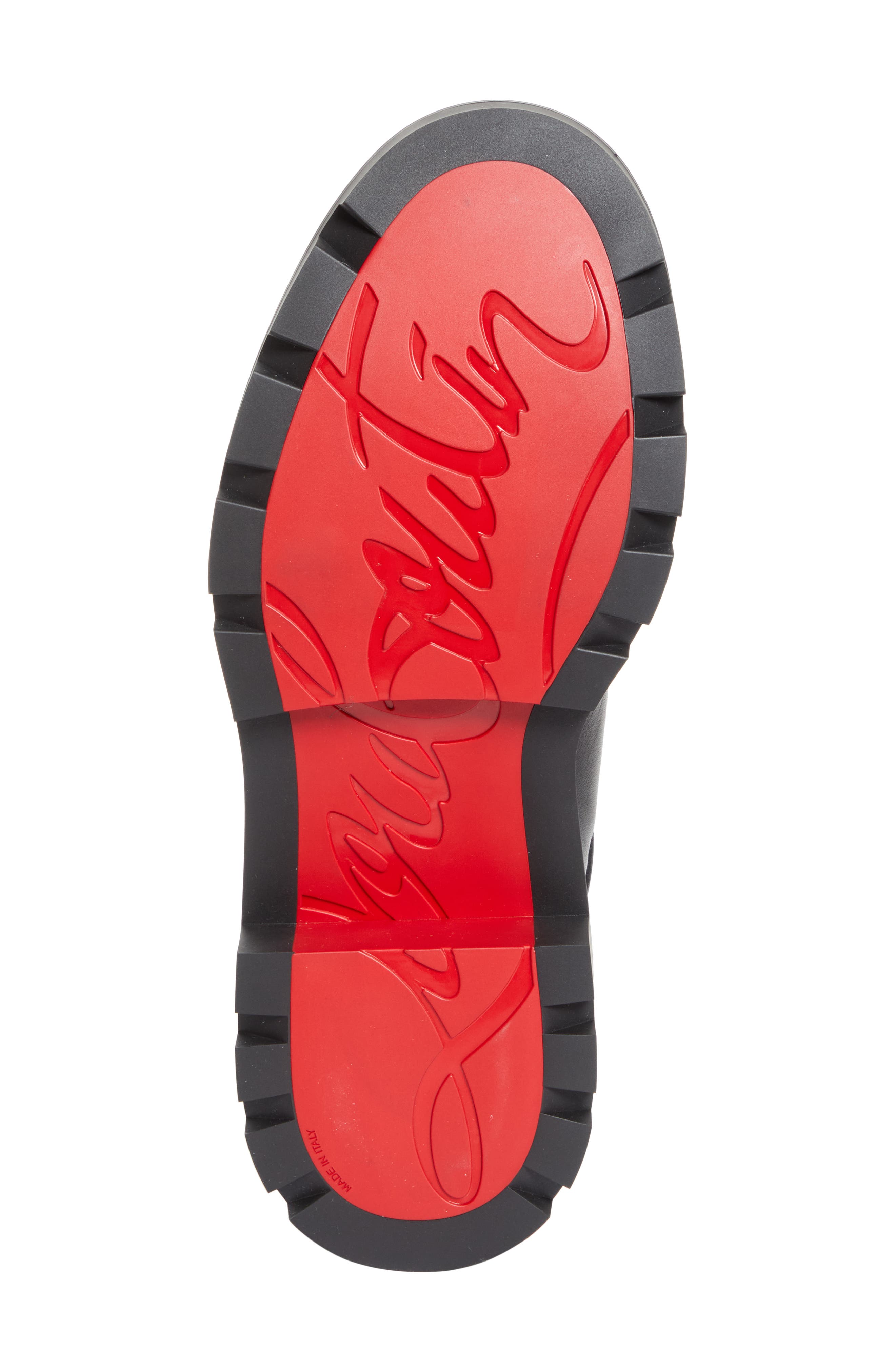 Christian Louboutin Oxybootie College Lugged Engineer Boot, Alternate, color, Black