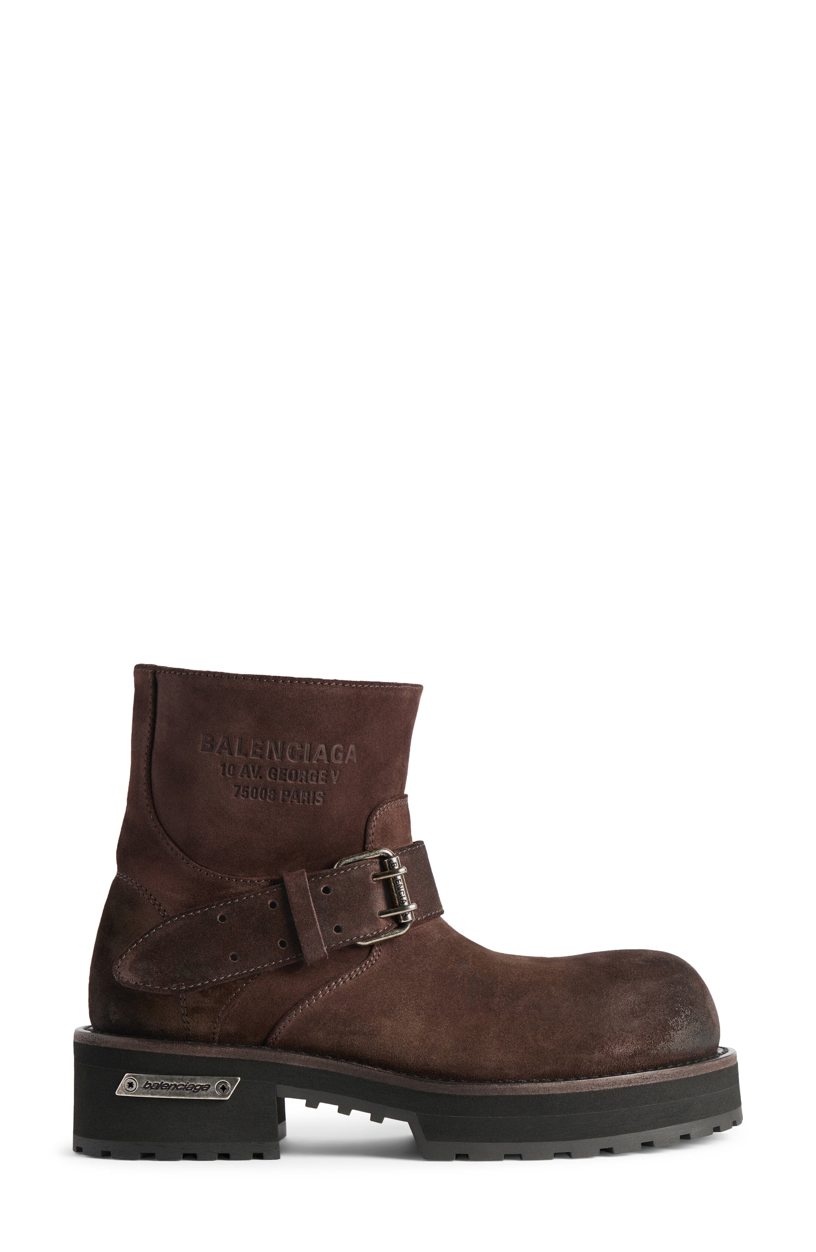 Balenciaga Venom Mini Bootie, Alternate, color, Espresso/ Silver
