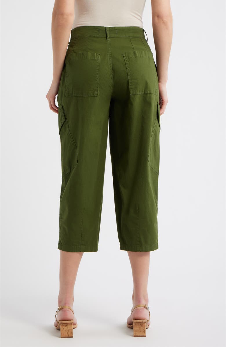 CITY BLUES High Waist Crop Barrel Leg Cargo Pants, Alternate, color, Pine
