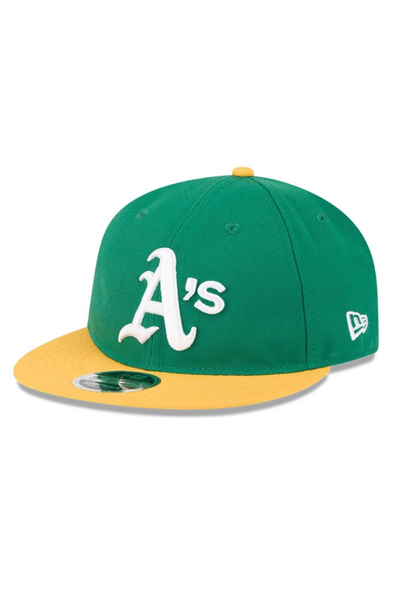 New Era Men's New Era Green/Gold Athletics Baseball Hall of Fame Retro Crown 9FIFTY Adjustable Hat, Alternate, color, 
