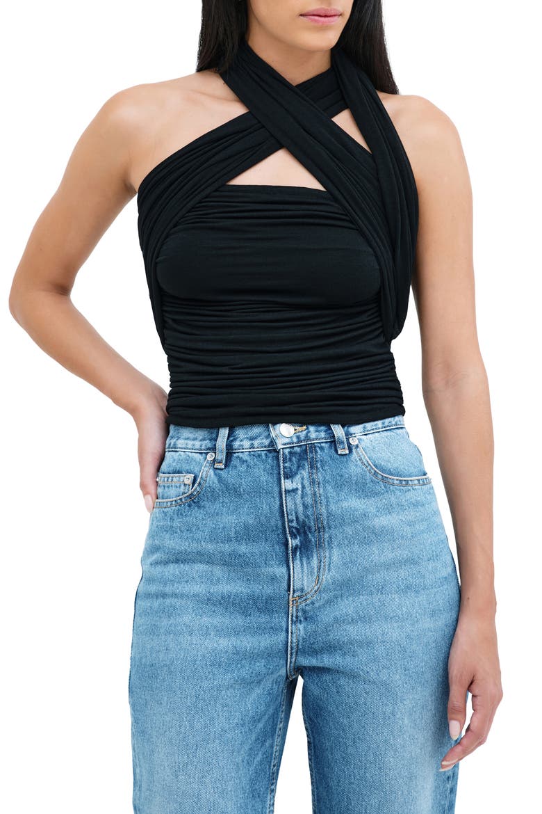 Alyssa Infinity Jersey Top, Alternate, color, BLACK