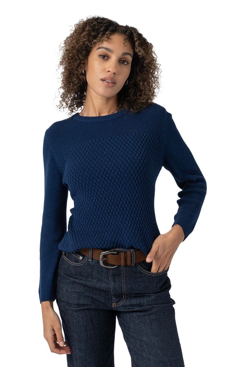 Honeycomb Rib Sweater, Main, color, navy