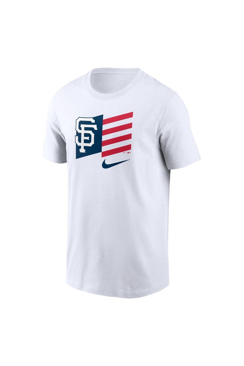 Men's Nike White San Francisco Giants Americana Flag T-Shirt, Alternate, color, White