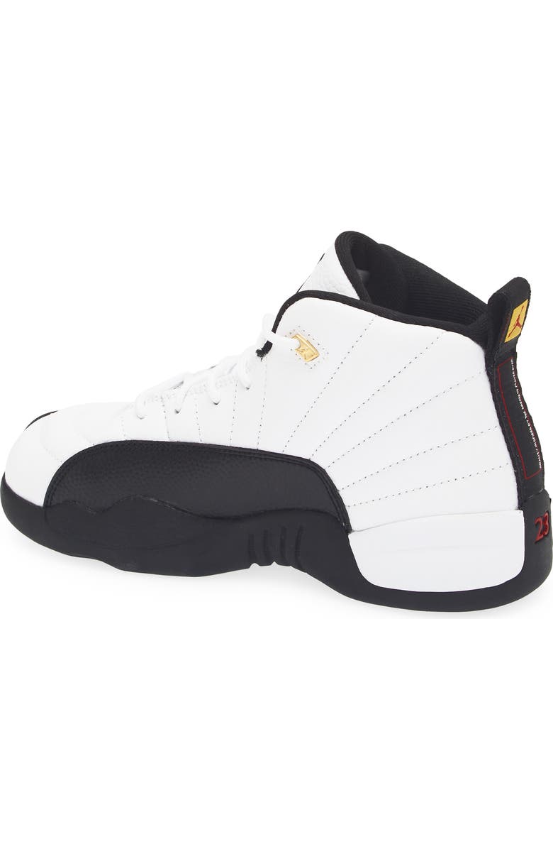 Nike Kids' Air Jordan 12 Retro Basketball Shoe, Alternate, color, 117 White/Black