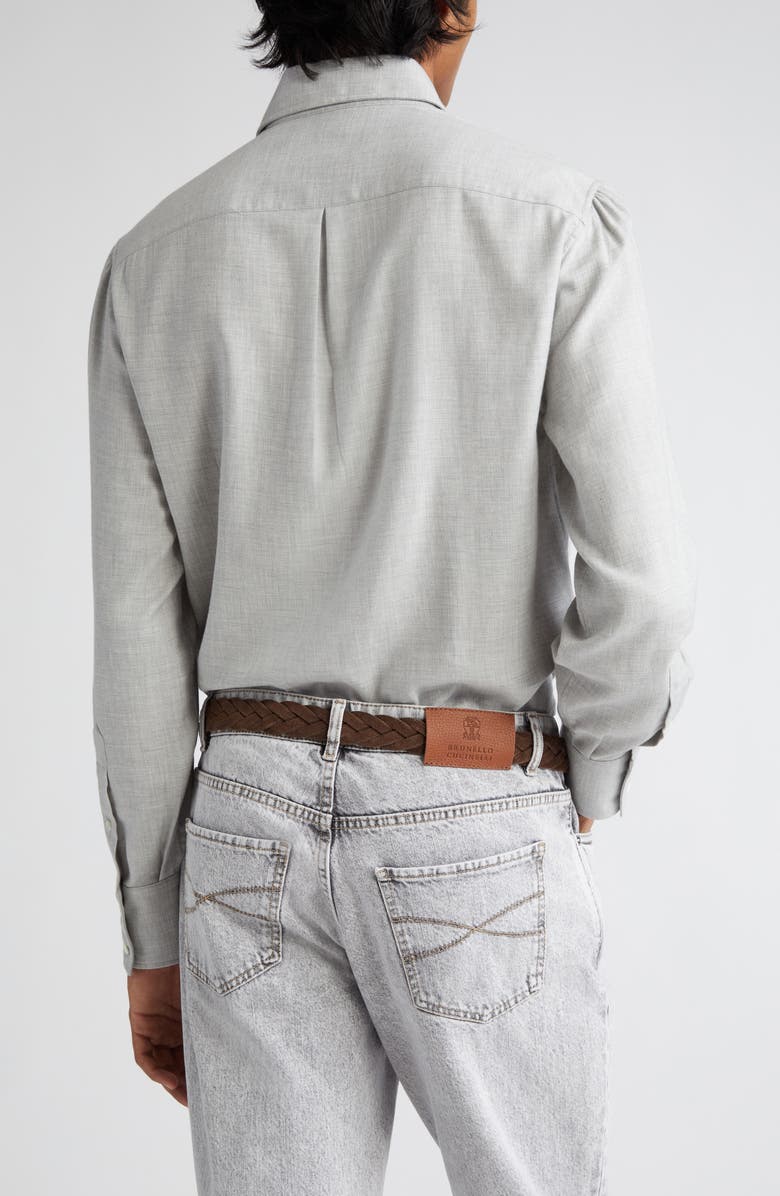 Brunello Cucinelli Basic Fit Cotton & Cashmere Twill Button-Up Shirt, Alternate, color, 