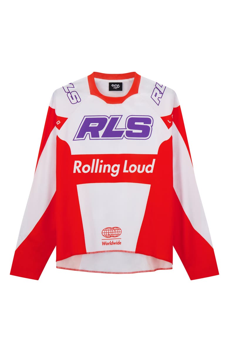 Rolling Loud RL Sport Oversize Moto Jersey, Alternate, color, Red