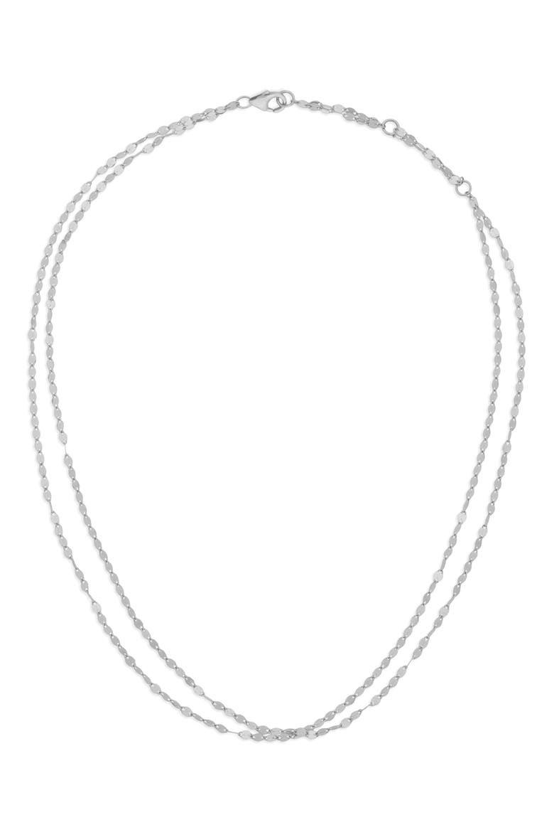 Double Blake Chain Choker Necklace, Main, color, WHITE GOLD