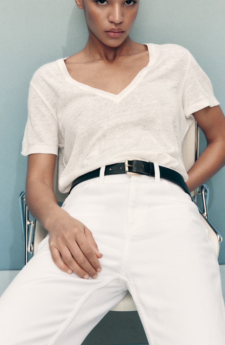 MANGO Matilda Mid Rise Straight Leg Jeans, Alternate, color, White