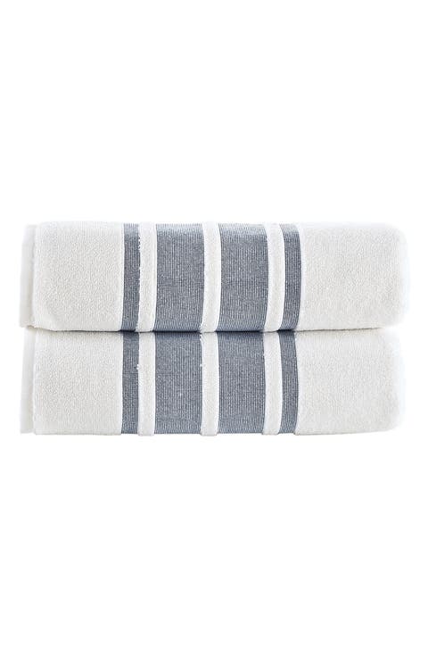 Contrast Boarder 2-Piece Towel Set