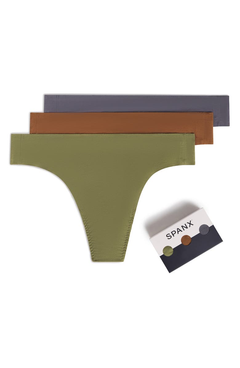 SPANX<sup>®</sup> Assorted 3-Pack Cotton Blend Thongs, Main, color, 