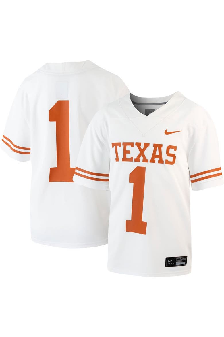 Youth Nike #1 White Texas Longhorns 1st Armored Division Old Ironsides Untouchable Football Jersey, Main, color, White