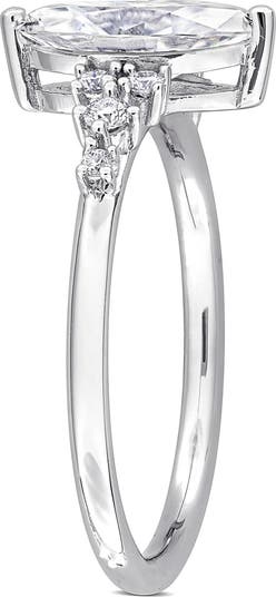 Sterling Silver Created Moissanite Ring