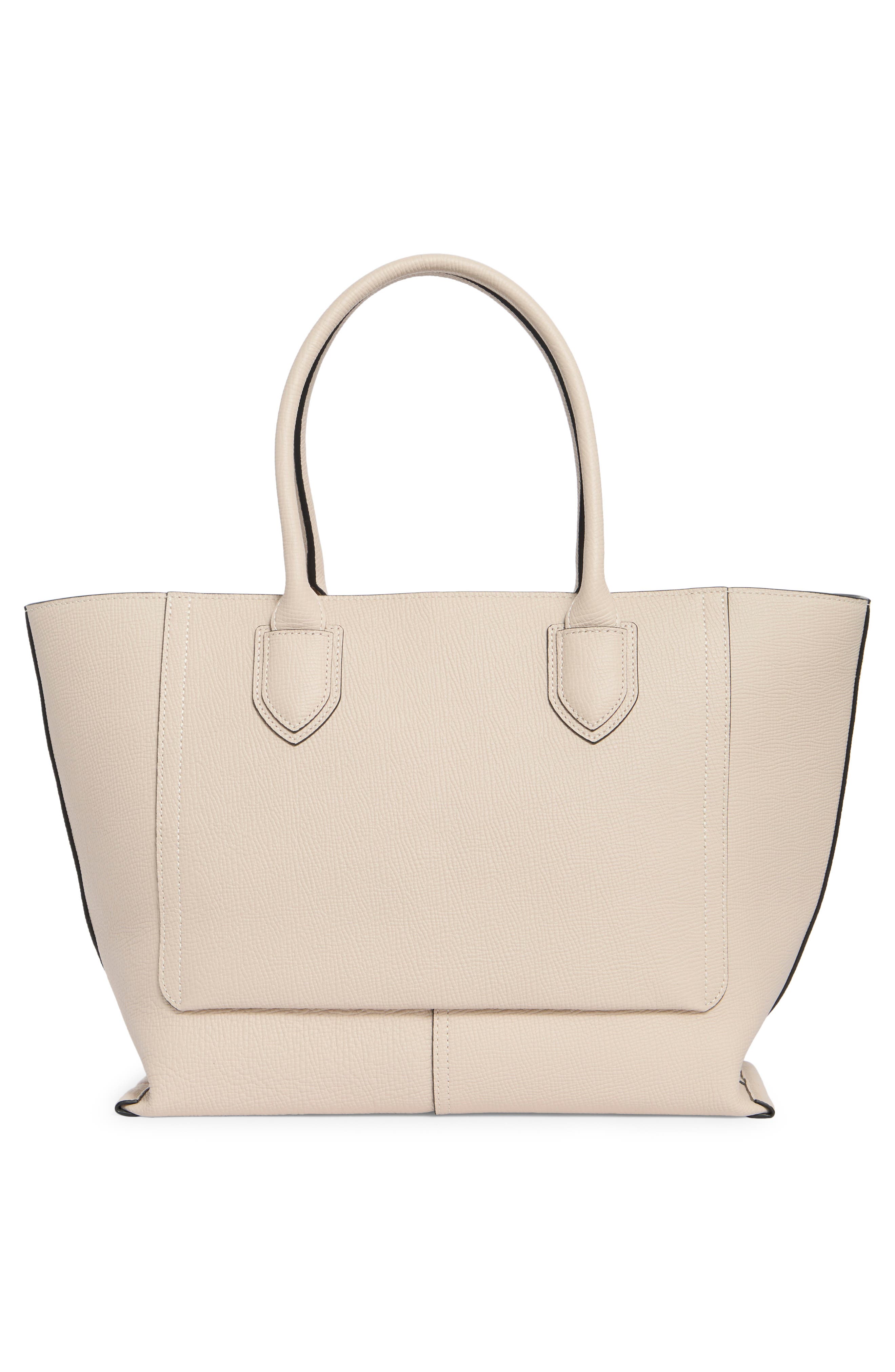 Longchamp Large Mailbox Leather Top Handle Bag, Alternate, color, Chalk