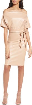bebe Dolman Sleeve Faux Leather Dress