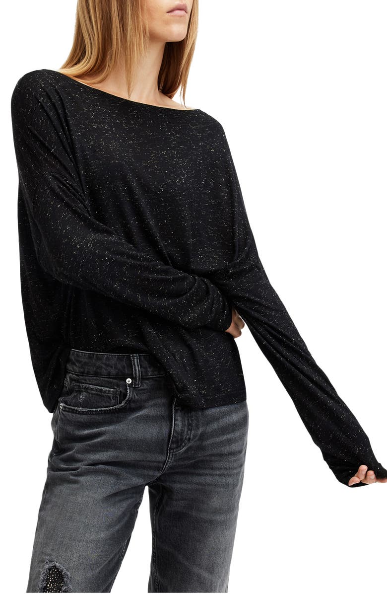 AllSaints Rita Shimmer Knit Top, Alternate, color, 