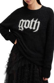AllSaints Goth Intarsia Crewneck Sweater