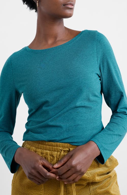 Seasalt Cornwall Easel Long Sleeve Stretch Organic Cotton Top In Blue
