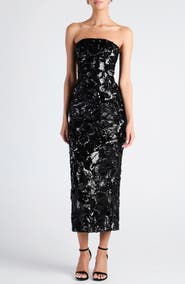 HELSI Leslie Pattern Sequin Strapless Gown