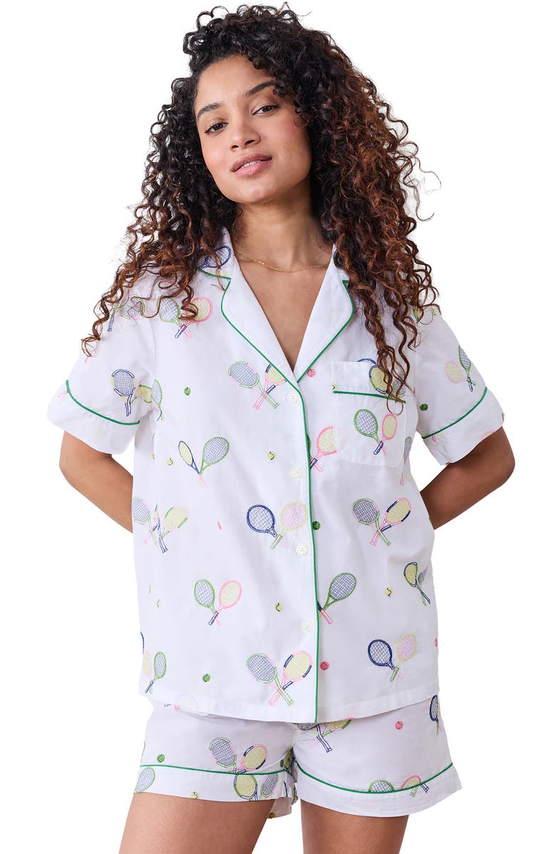 Printfresh Short Organic Cotton Pajamas Set, Alternate, color, Cloud