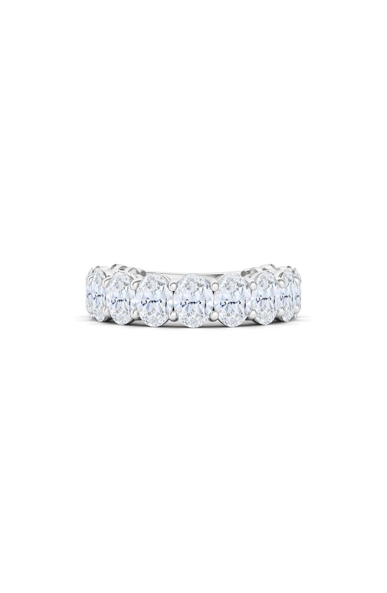 HauteCarat Oval Cut Lab Created Diamond Eternity Band, Alternate, color, White Gold