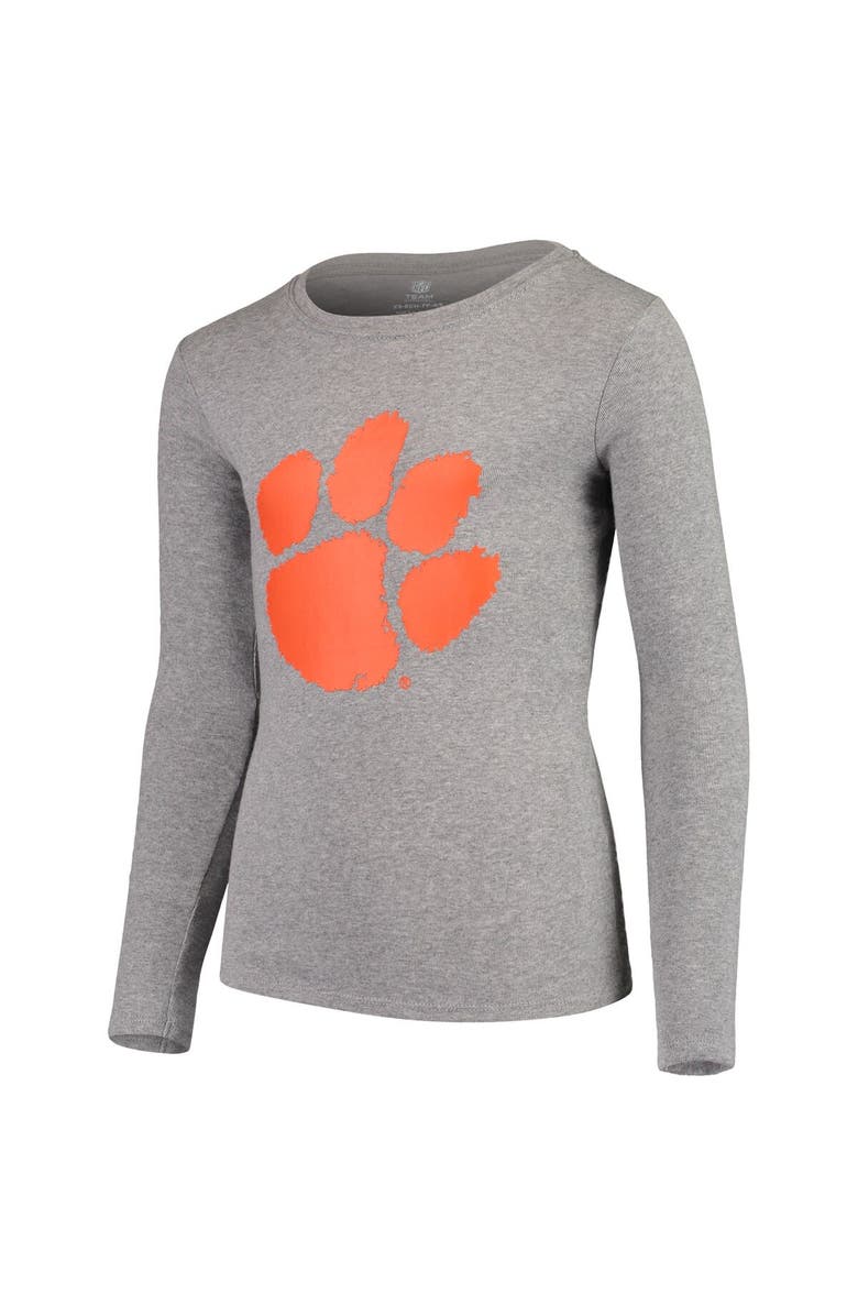 Outerstuff Youth Heathered Gray Clemson Tigers Long Sleeve T-Shirt & Pant Sleep Set, Alternate, color, Gray