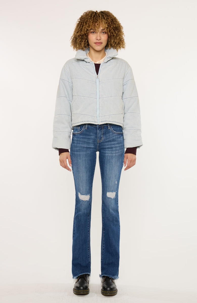 KanCan Luciana Denim Puffer Jacket, Alternate, color, Light Wash