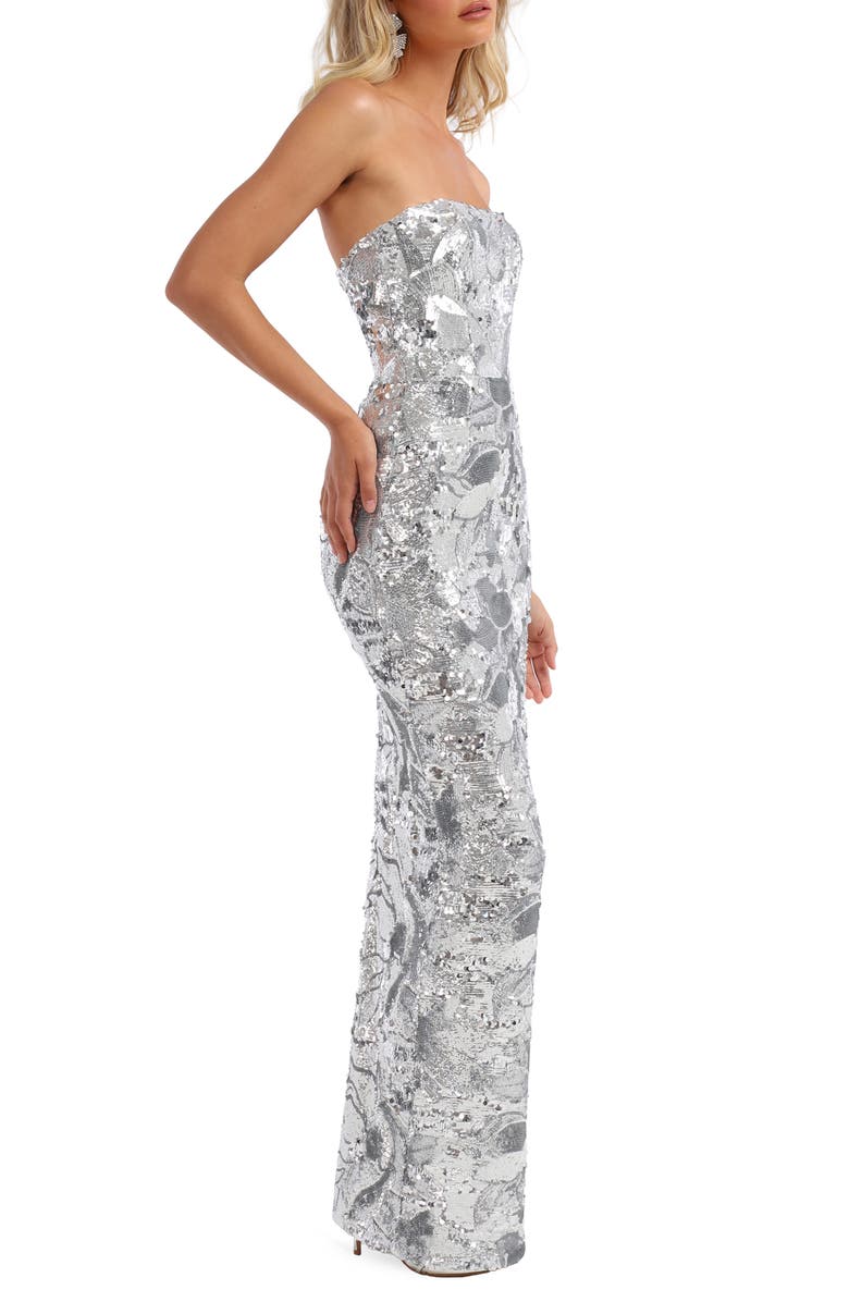 HELSI Serena Sequin Strapless Sheath Gown, Alternate, color,