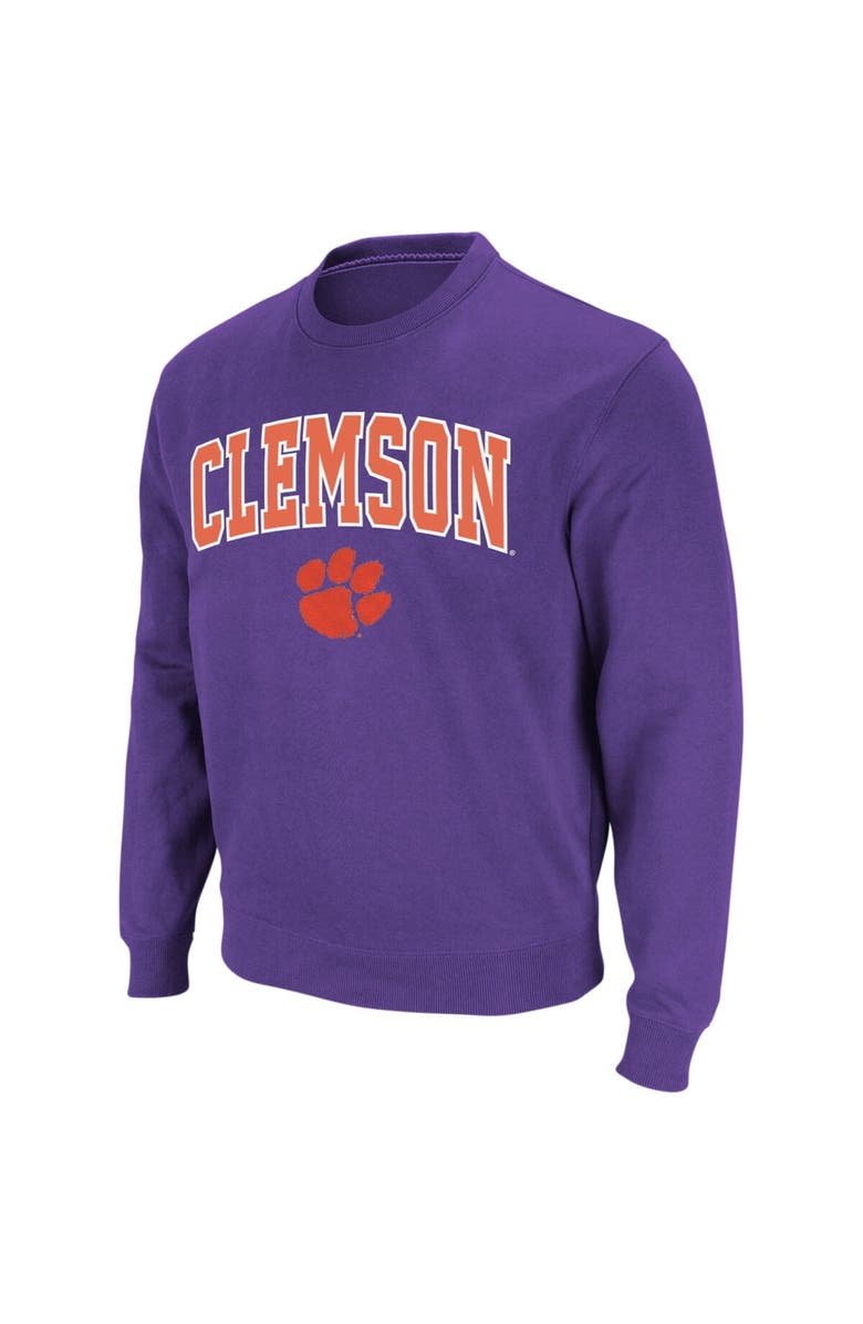 COLOSSEUM Men's Colosseum Purple Clemson Tigers Arch & Logo Crew Neck Sweatshirt, Main, color, Purple