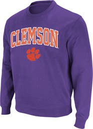 COLOSSEUM Men's Colosseum Purple Clemson Tigers Arch & Logo Crew Neck Sweatshirt