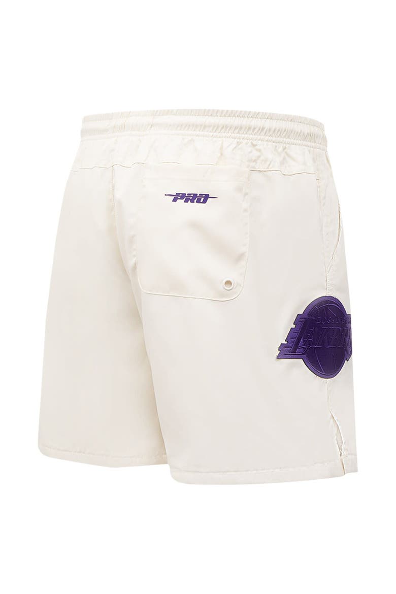 Men's Pro Standard Cream Los Angeles Lakers Triple Tonal Woven Shorts, Alternate, color, Cream