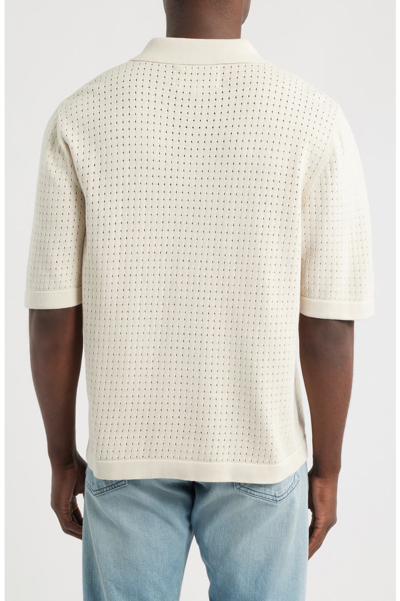 Pointelle Short Sleeve Organic Cotton Sweater, Alternate, color, NATURAL