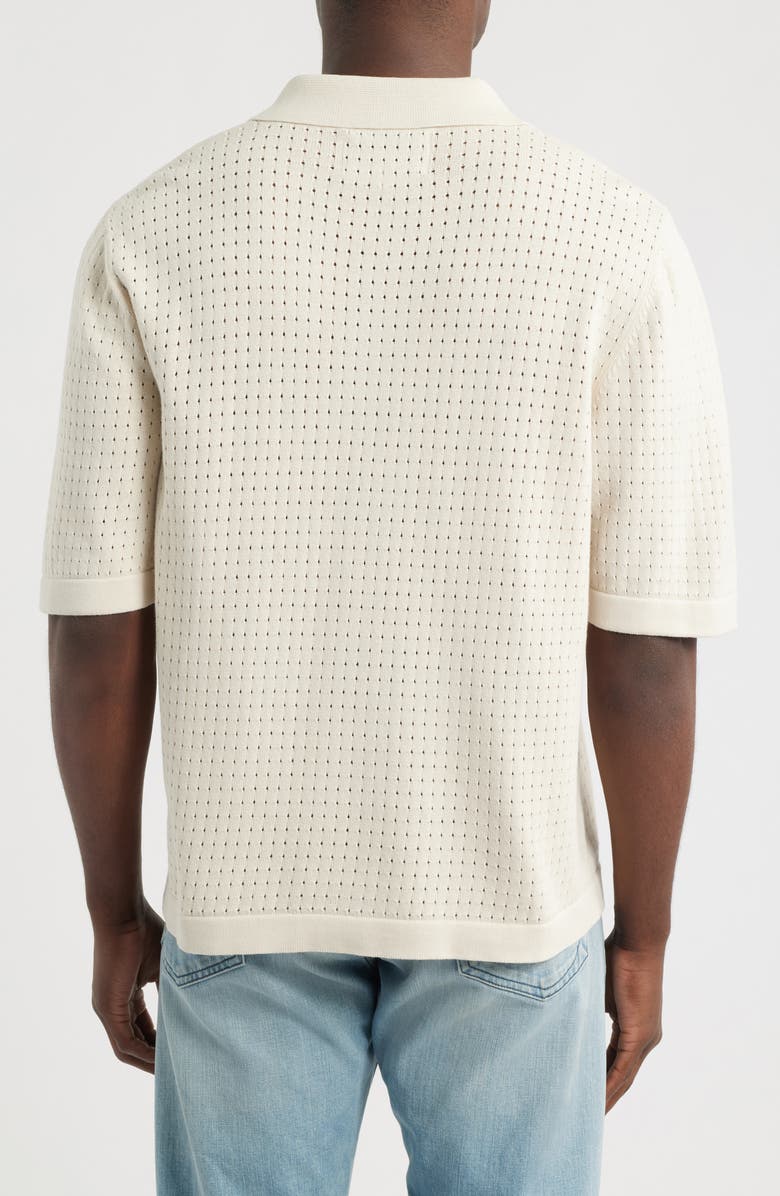 Corridor Pointelle Short Sleeve Organic Cotton Sweater, Alternate, color, Natural