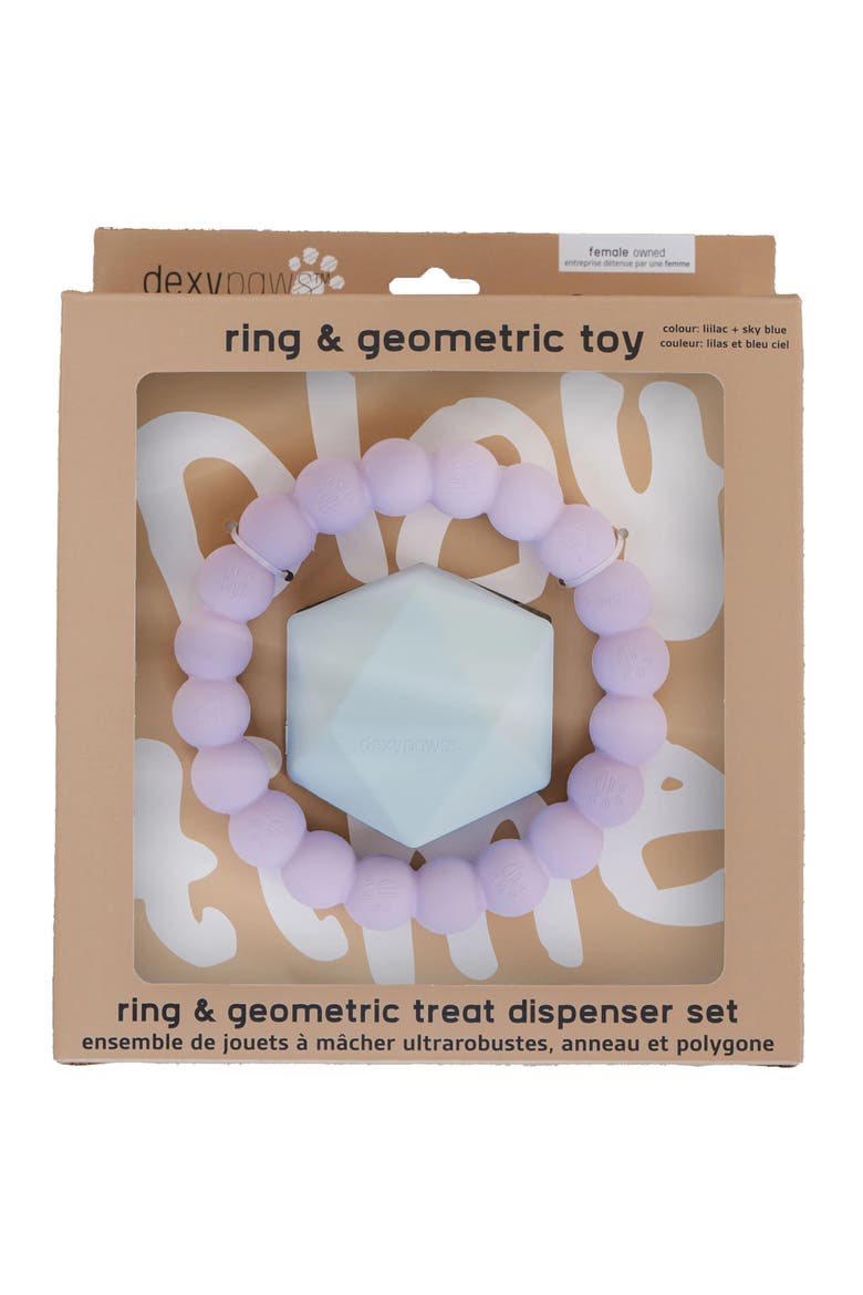 Chew Master Ring and Geometric Kong 2 Pieces Dog Toy, Main, color, Blue