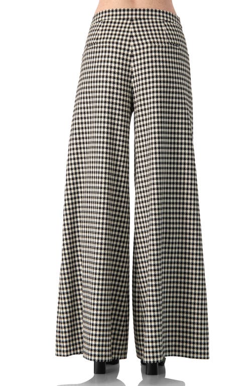 Ivonne Wide-leg Houndstooth Pants In Neutral
