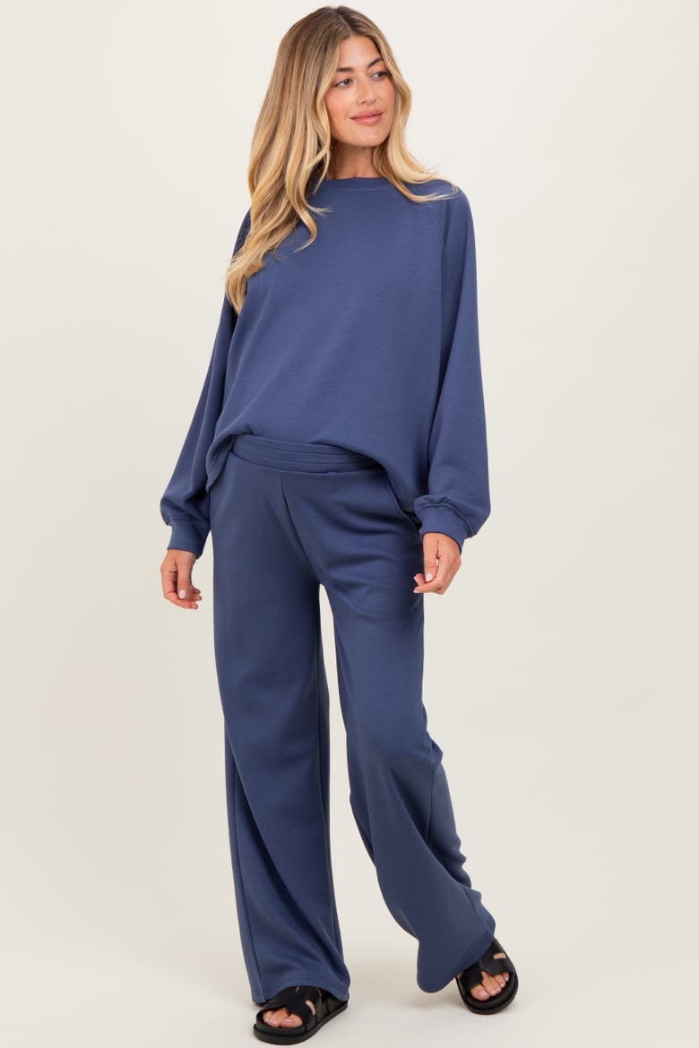 Crewneck Pullover Pant Set, Alternate, color, Blue