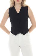 RAIN AND ROSE Rosette Button Front Knit Vest