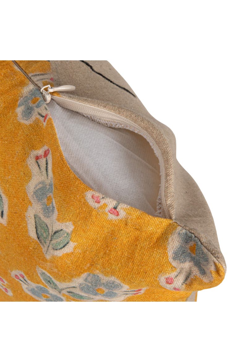 Cotton Blend Printed Pillow with Pig Image and Embroidery, Multicolor, Alternate, color, Yellow