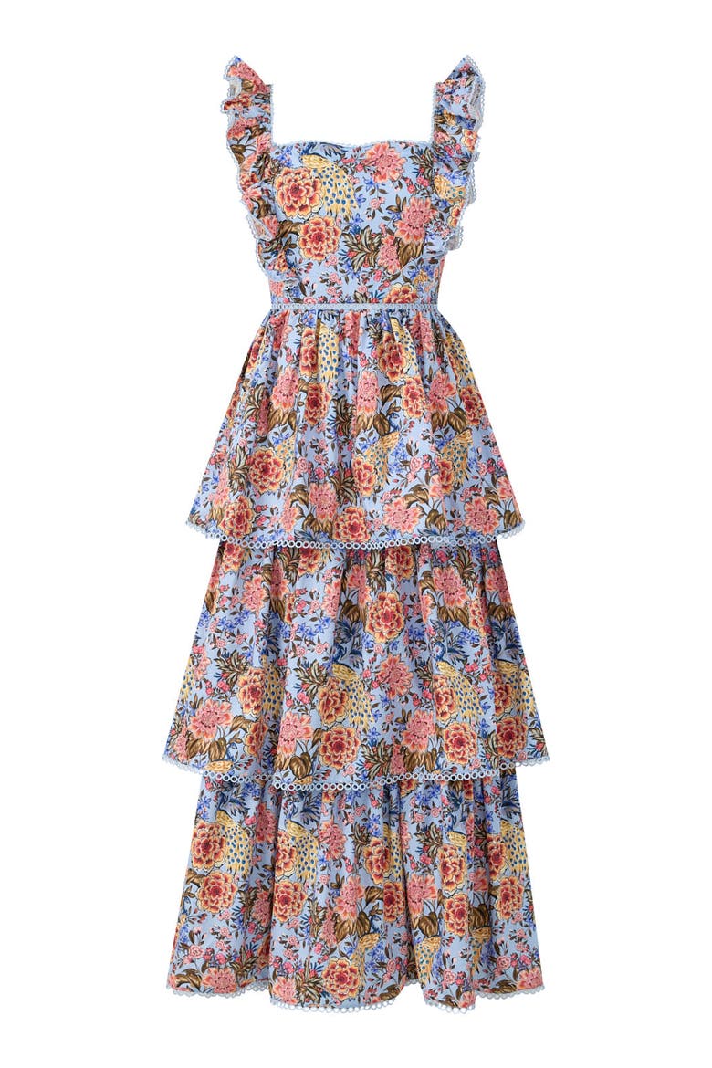 Iliana Cotton Frill Maxi Dress, Main, color, Floral