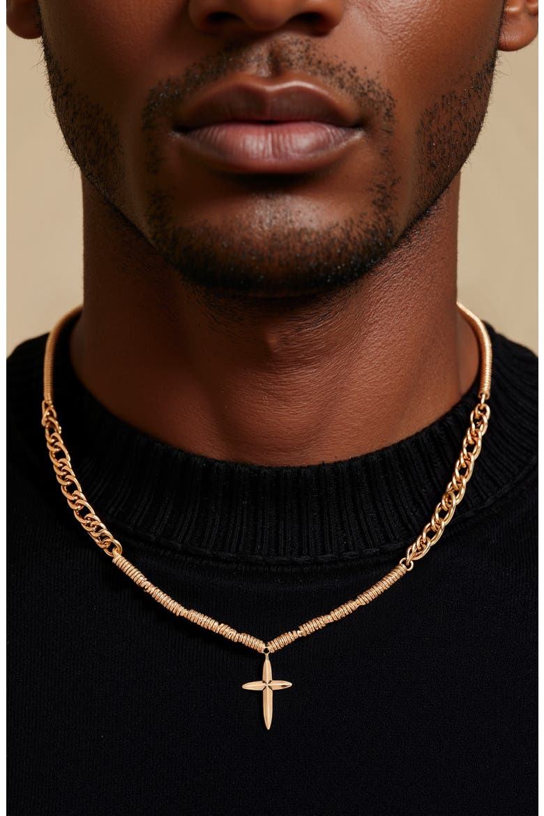 Always Faithful Necklace, Alternate, color, BRASS