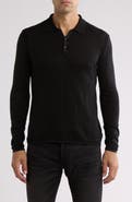 John Varvatos Dune Long Sleeve Cotton Polo Sweater