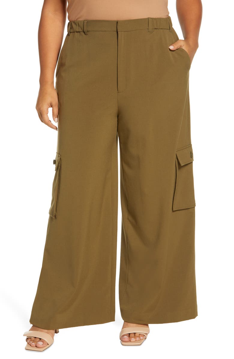 Open Edit Cargo Wide Leg Pants, Main, color, 